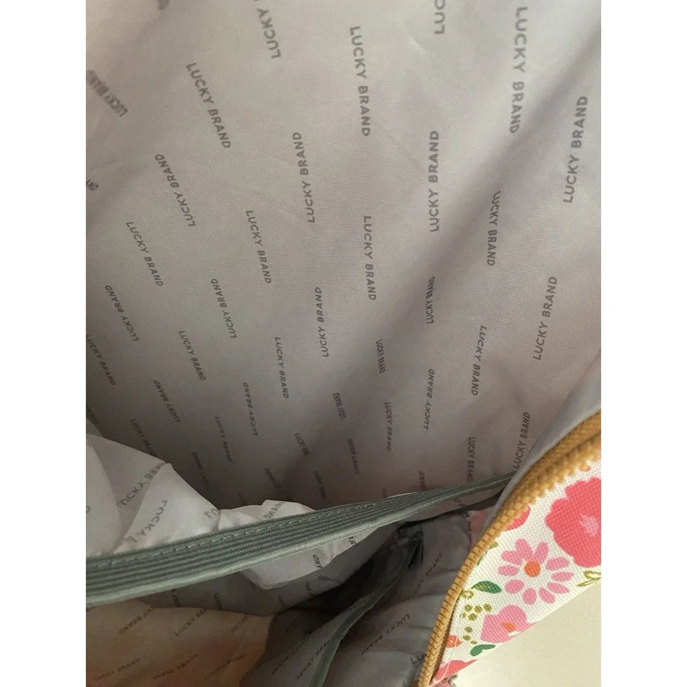 Lucky Brand Backpack White Background Pink & Orange Flowers